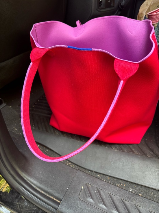 Rothy's Handbags - Rothy's Bright Pink Tote with Lavender Interior